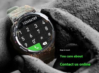ساعة بشاشة دائرية عالية الدقة، مقاومة للماء بمعيار IP68، عمر بطارية يصل إلى 7 أيام، مزودة بشاحن لاسلكي وتطبيق.