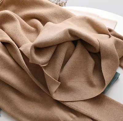 Pieces Set Women Knitted Tracksuit Turtleneck