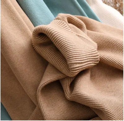 Pieces Set Women Knitted Tracksuit Turtleneck