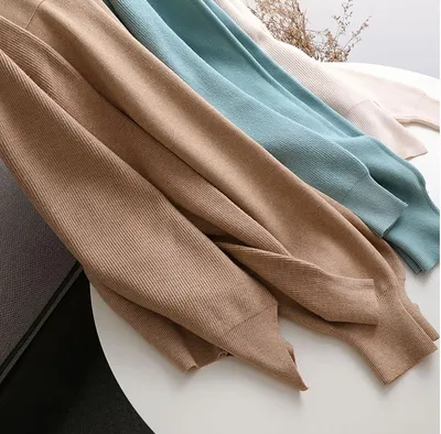Pieces Set Women Knitted Tracksuit Turtleneck