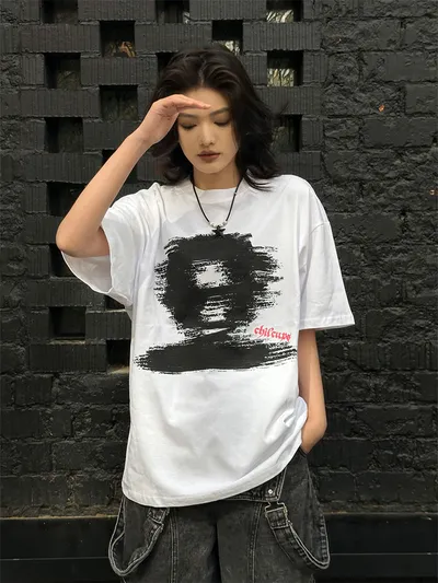 Men's And Women's English Letter Printed T-shirt