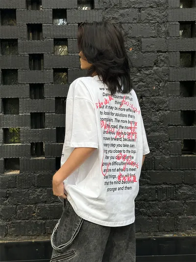 Men's And Women's English Letter Printed T-shirt