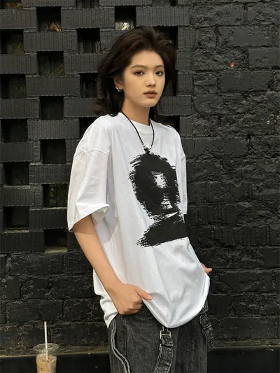 Men's And Women's English Letter Printed T-shirt