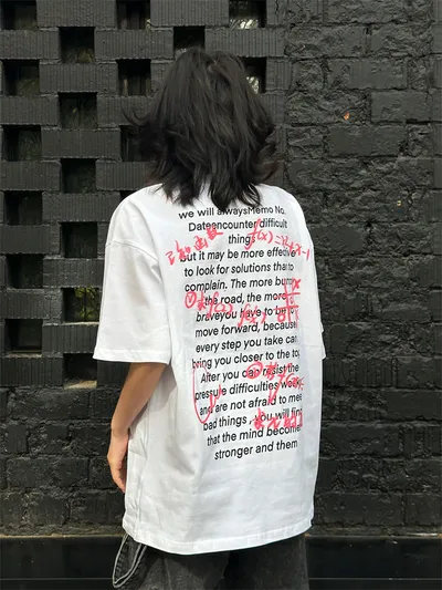 Men's And Women's English Letter Printed T-shirt