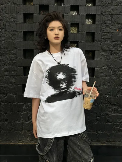 Men's And Women's English Letter Printed T-shirt