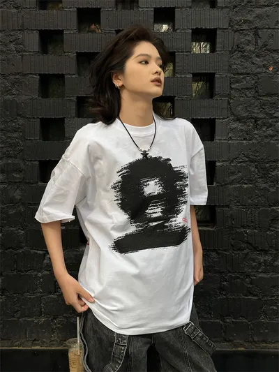 Men's And Women's English Letter Printed T-shirt