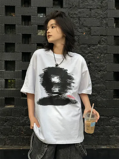 Men's And Women's English Letter Printed T-shirt