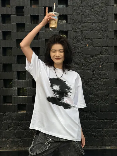 Men's And Women's English Letter Printed T-shirt