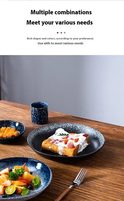 Household Ceramic Round Dinner Plate Small Plate