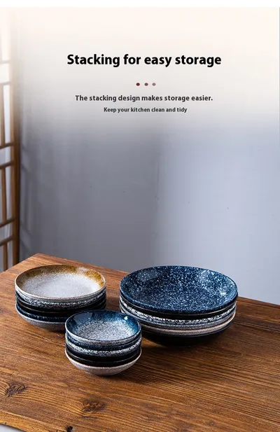 Household Ceramic Round Dinner Plate Small Plate