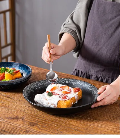 Household Ceramic Round Dinner Plate Small Plate