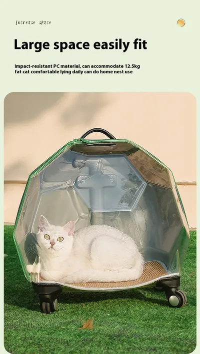 Pet Trolley Portable Cat Luggage Transparent Large Dog Suitcase Trolley Space Capsule