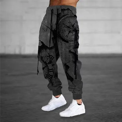 Men's Sports Casual Pants With 3D Printing
