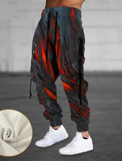 Men's Sports Casual Pants With 3D Printing