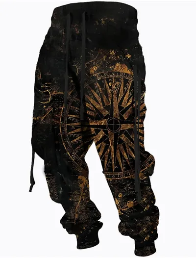 Men's Sports Casual Pants With 3D Printing