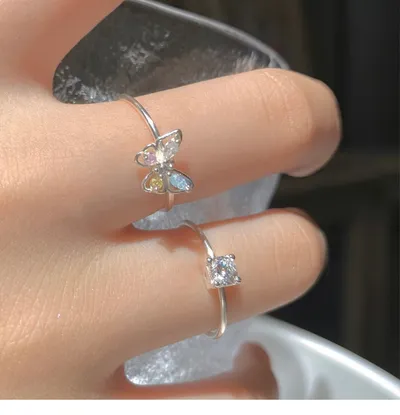Women's Three Dimensional Butterfly Zircon Ring