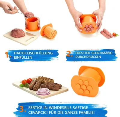 Kitchen Gadget Meat Pressing Machine Sausage Hot Dog Strips Maker