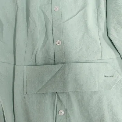 Women's Elegant Tied Solid Color Waisted Long-sleeved Shirt Dress