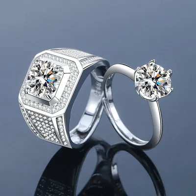 Zircon Wedding Ring Silver-plated Korean Style European And American Domineering
