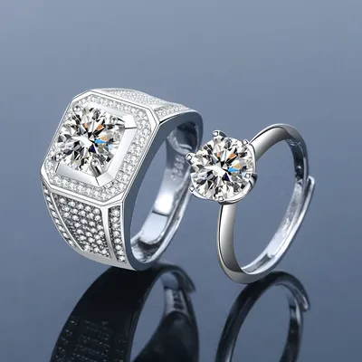 Zircon Wedding Ring Silver-plated Korean Style European And American Domineering