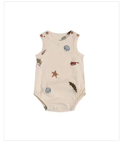 Baby's Short-sleeved One-piece Romper Cotton Vest Baby Bodysuit