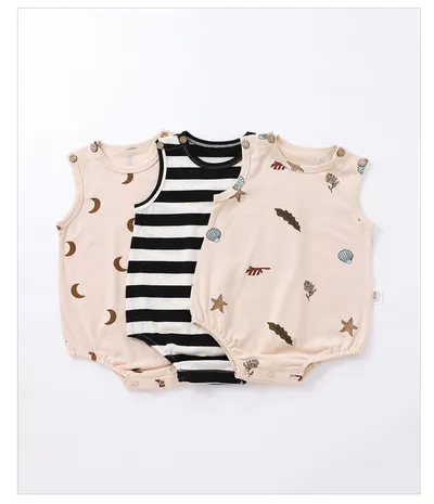 Baby's Short-sleeved One-piece Romper Cotton Vest Baby Bodysuit