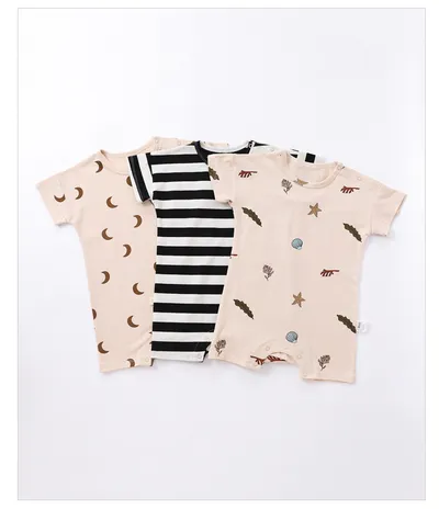 Baby's Short-sleeved One-piece Romper Cotton Vest Baby Bodysuit