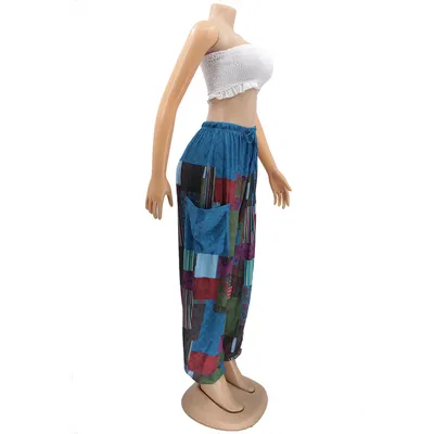 Women's Irregular Pattern Print Wide Loose Wide-leg Pants