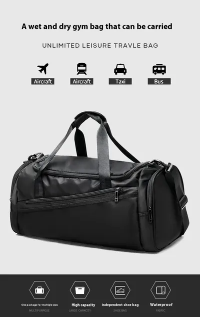 Men's Large Capacity Travel Dry Wet Separation Fitness Sports Training Portable Messenger Bag