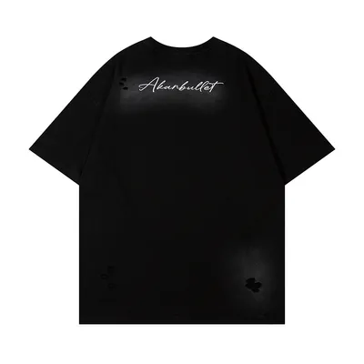 Fashion Abstract Ripped Short Sleeve Men