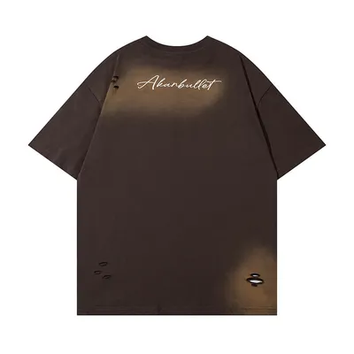 Fashion Abstract Ripped Short Sleeve Men