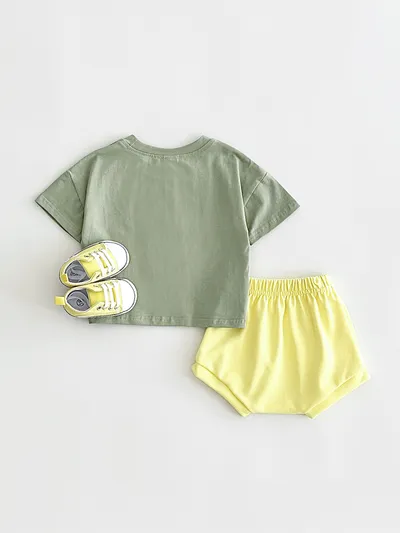 Baby Lemon Patch Short Sleeve Suit