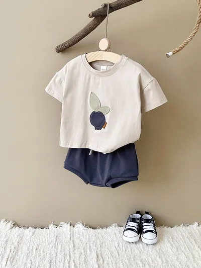 Baby Lemon Patch Short Sleeve Suit