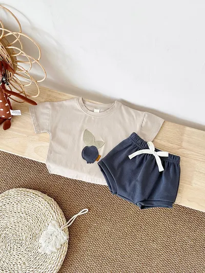 Baby Lemon Patch Short Sleeve Suit