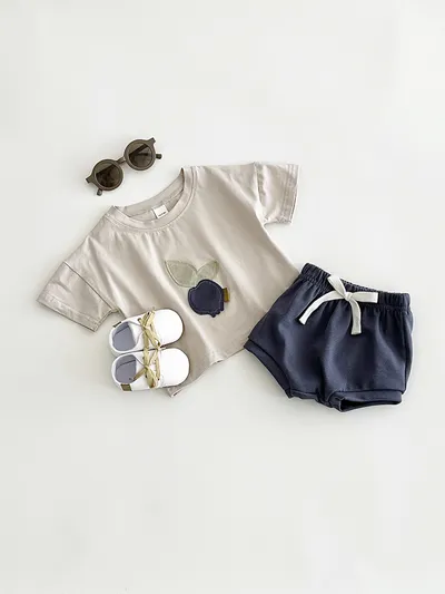 Baby Lemon Patch Short Sleeve Suit