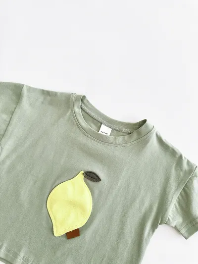 Baby Lemon Patch Short Sleeve Suit