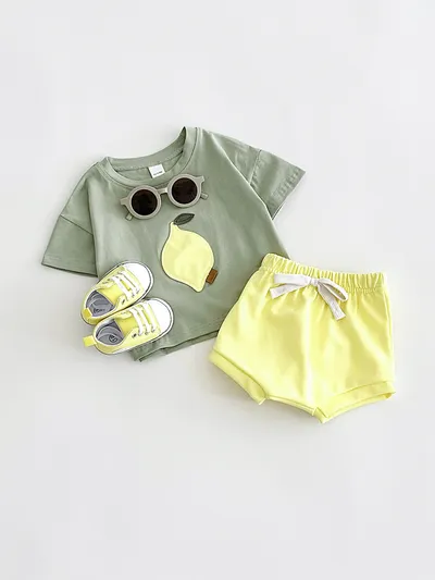 Baby Lemon Patch Short Sleeve Suit