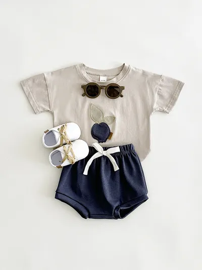 Baby Lemon Patch Short Sleeve Suit