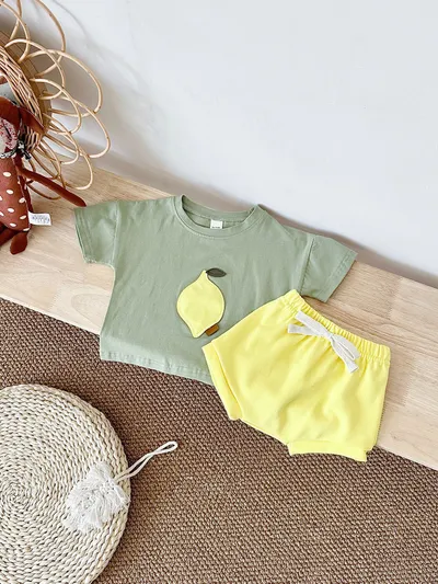 Baby Lemon Patch Short Sleeve Suit