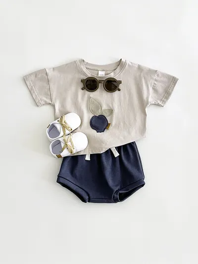 Baby Lemon Patch Short Sleeve Suit