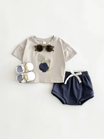 Baby Lemon Patch Short Sleeve Suit