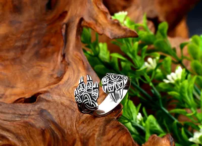 Asgard Crafted Handcrafted Stainless Steel Adjustable Bear Paw Ring