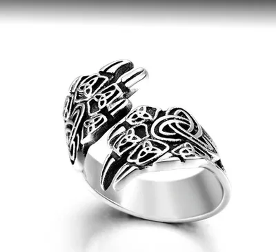Asgard Crafted Handcrafted Stainless Steel Adjustable Bear Paw Ring