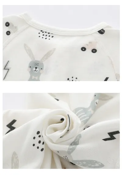 Light And Soft Bamboo Fiber Baby Jumpsuit Floral Animal Cute Print Spring Autumn Newborn Clothes Unisex Long Sleeve Baby Rompers For Boys Girls