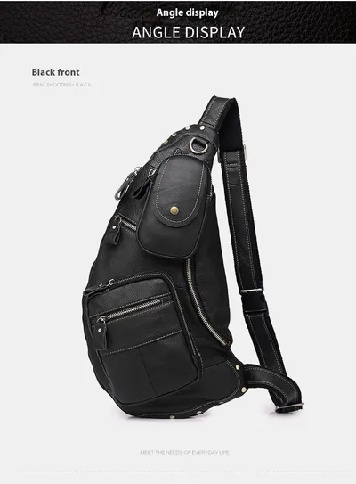 Large Capacity Retro Men's Cowhide Messenger Bag