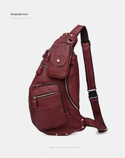 Large Capacity Retro Men's Cowhide Messenger Bag