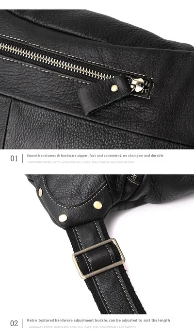 Large Capacity Retro Men's Cowhide Messenger Bag