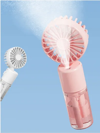New Portable Mini Charging Handheld Spray Humidifying Folding Halter Little Fan