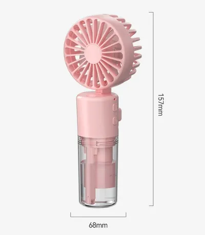 New Portable Mini Charging Handheld Spray Humidifying Folding Halter Little Fan