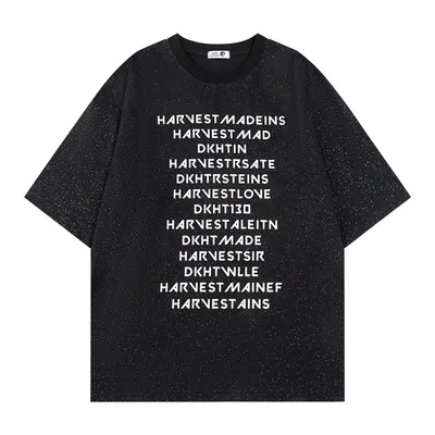 Letter Starry Printed Short Sleeve Men